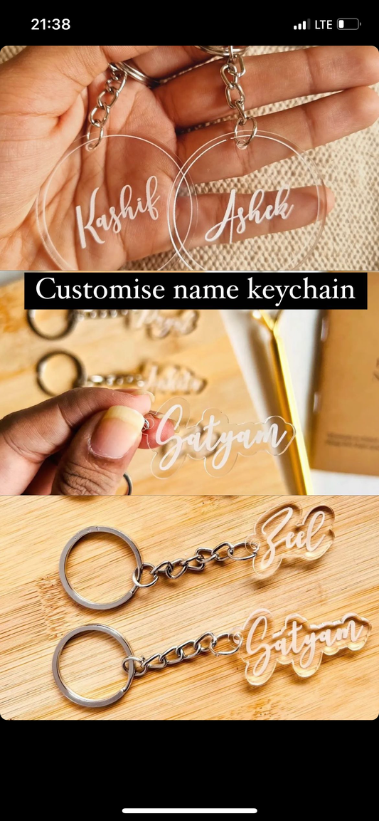 Personalised acrylic keychains set of 20 pcs