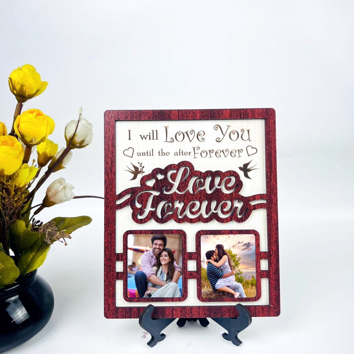 Table Top Engraved Photo frame With 2 photos