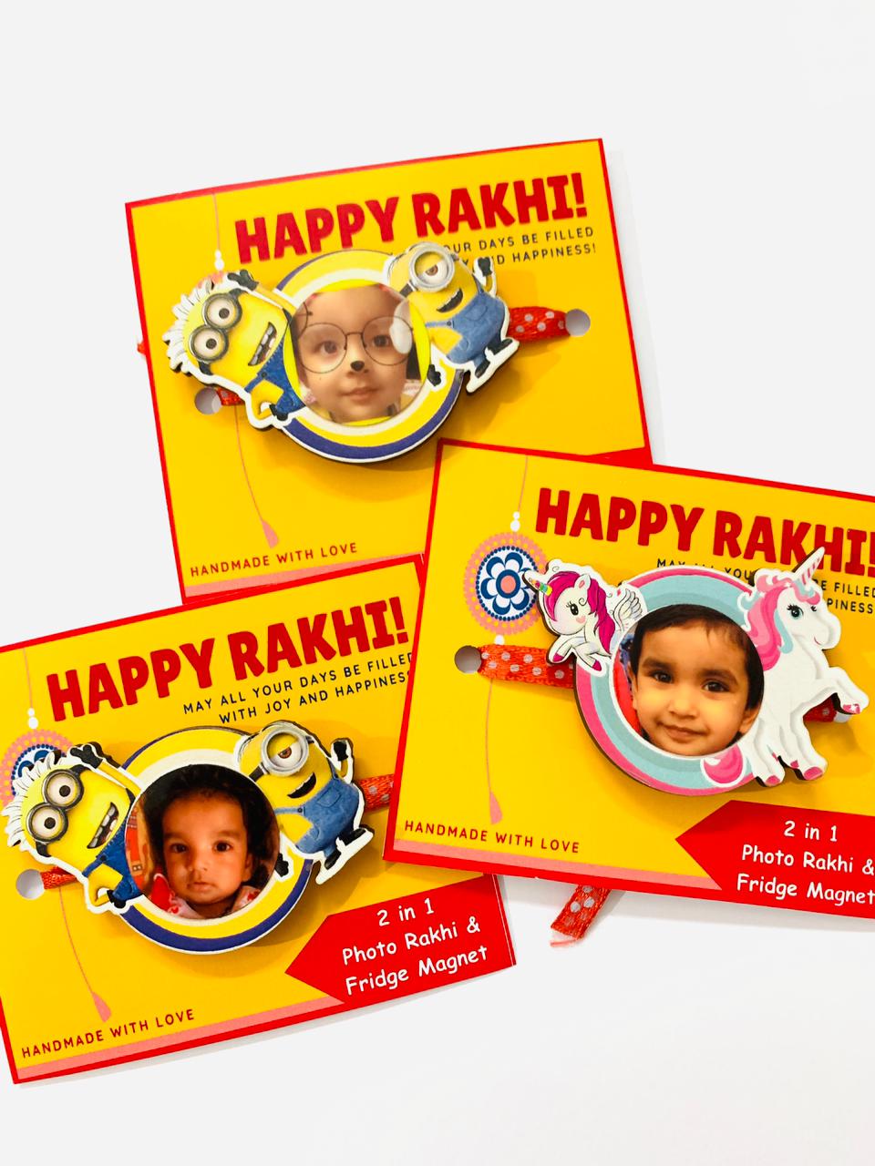 2 in 1 - Kids Photo Magnet Rakhi