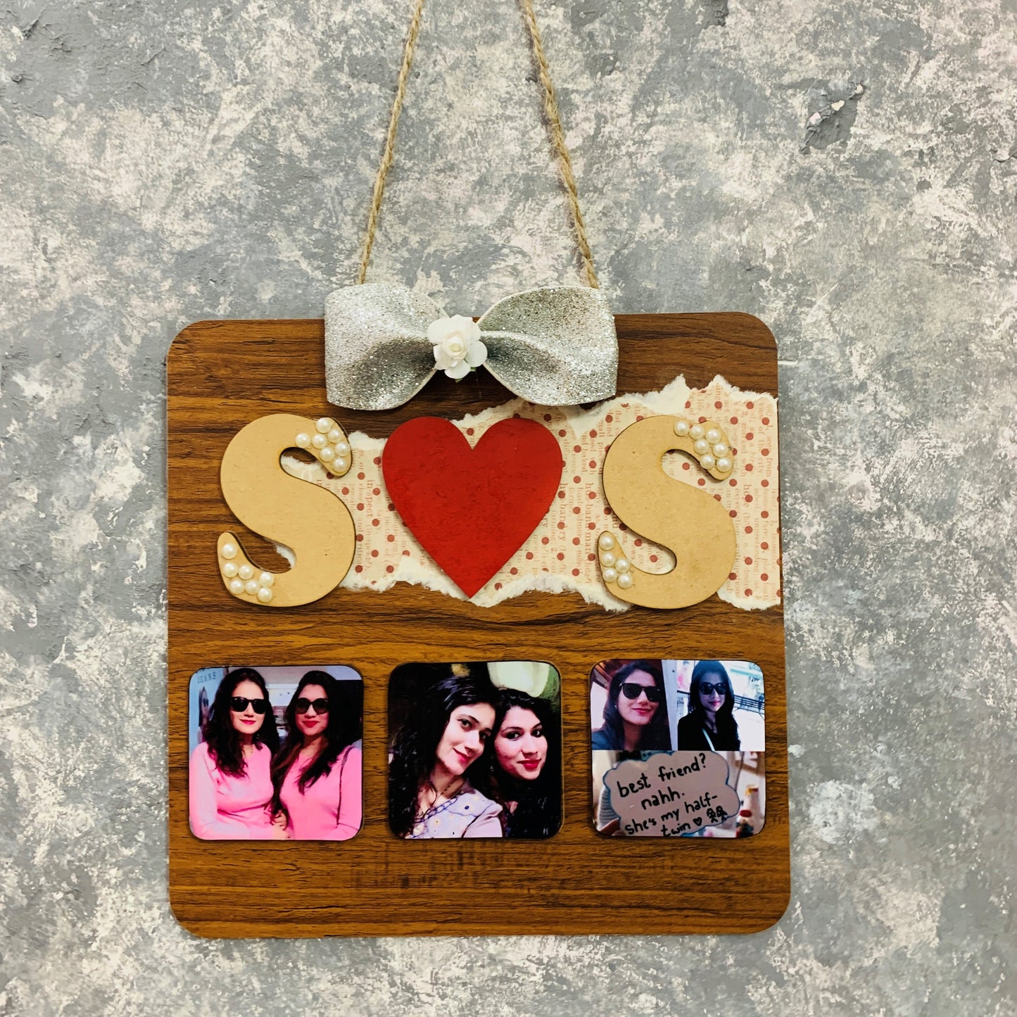Small Wooden Wall Hanging Frame for Friends/MOM/SIS