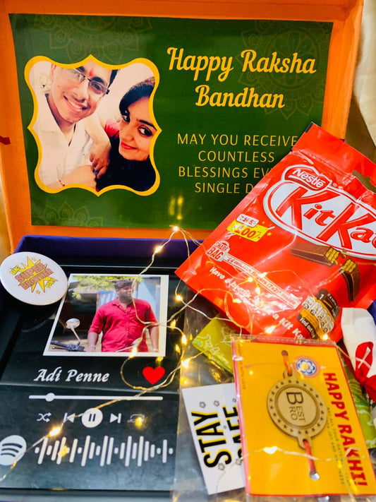 Rakshabandan Special Gift Hamper for Brother with spotify frame