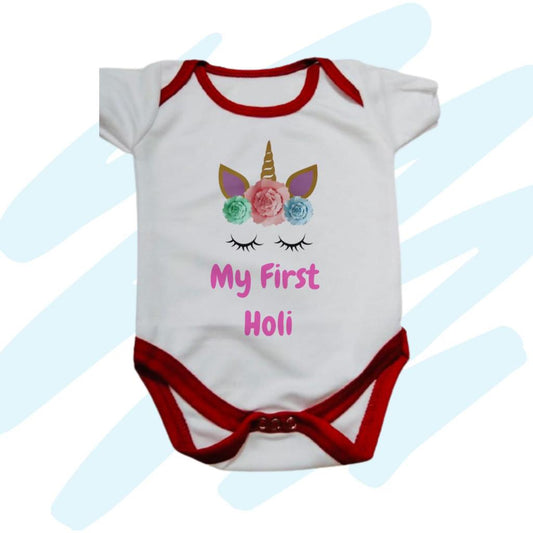Unicorn - My First Holi Baby Romper