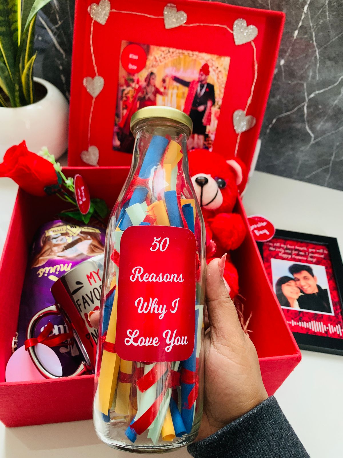 The big red love box with spotify love frame