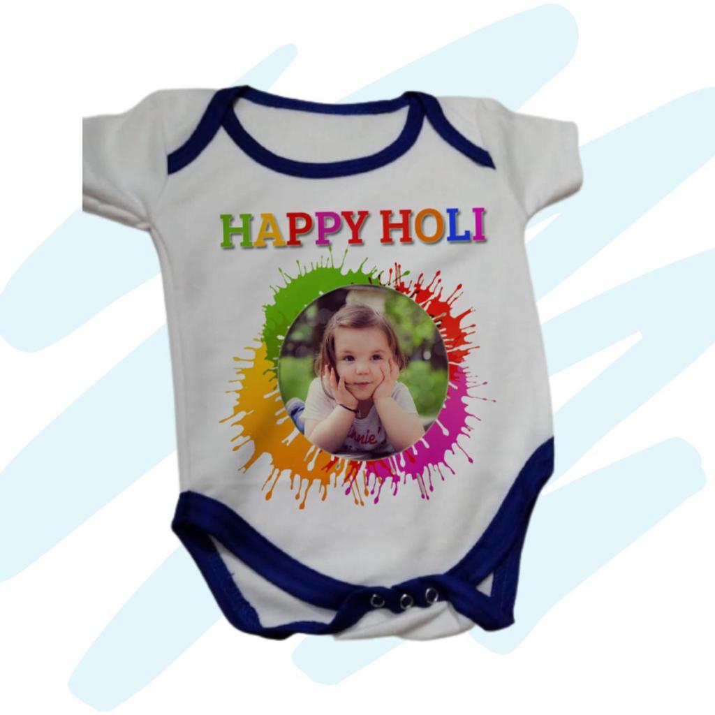 Happy Holi Baby Romper with photo