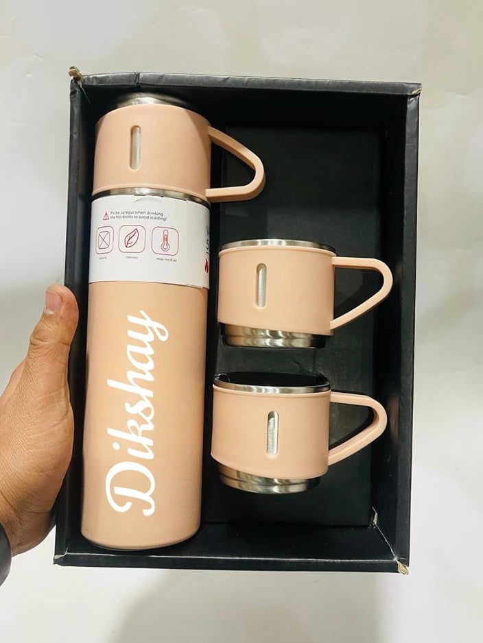 Thermostat flask/bottle with mug as lid - Personalised with Name/brand