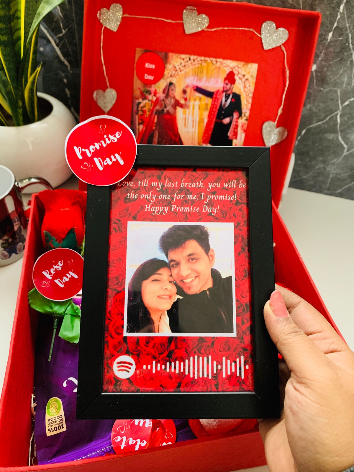 The big red love box with spotify love frame