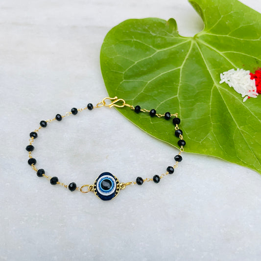 The Evil Eye Collection - Nazar Na Lage Rakhi Black Beads Bracelet