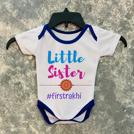 # Little Sister First Rakhi Baby Romper