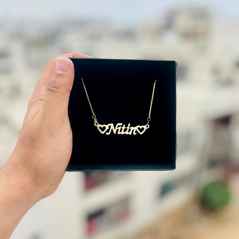 Personalised Name Pendant with chain with crown