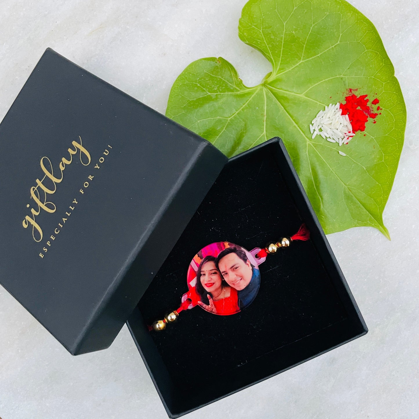 Digital Photo Rakhi | Waterproof photo rakhi for Bhaiya Bhabhi Pair Rakhi