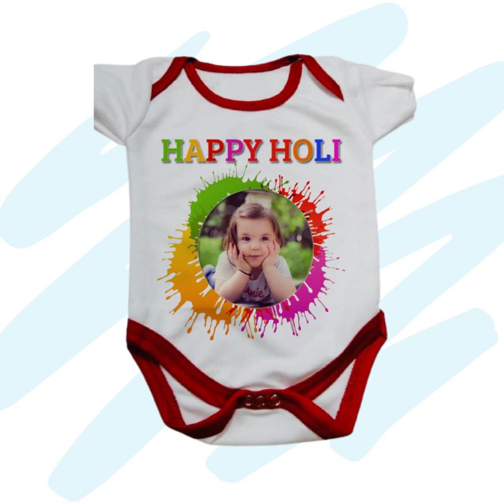 Happy Holi Baby Romper with photo